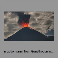 eruption seen from Guesthouse in 7,5km distance